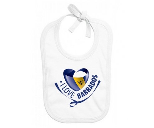 Bavoir bébé personnalisé I Love Barbados