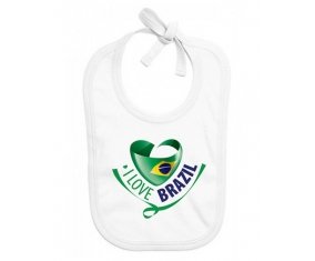 Bavoir bébé personnalisé I Love Brazil