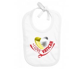 Bavoir bébé personnalisé I Love Vatican
