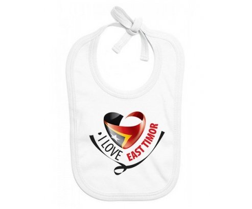 Bavoir bébé personnalisé I Love East Timor