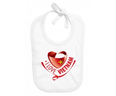 Bavoir bébé personnalisé I Love Vietnam