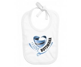 Bavoir bébé personnalisé I Love Bostwana