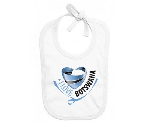 Bavoir bébé personnalisé I Love Bostwana