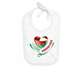 Bavoir bébé personnalisé I Love Burkina Faso