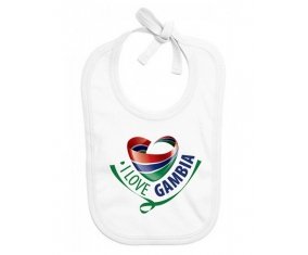 Bavoir bébé personnalisé I Love Gambia