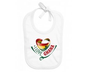 Bavoir bébé personnalisé I Love Ghana