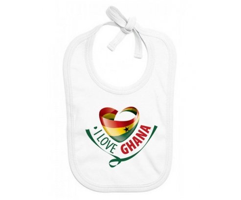 Bavoir bébé personnalisé I Love Ghana