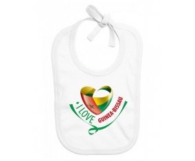 Bavoir bébé personnalisé I Love Guinea-Bissau
