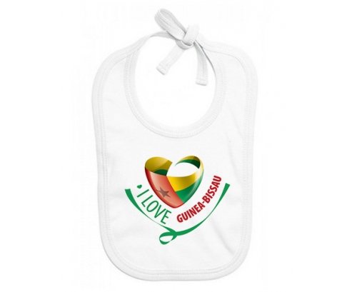 Bavoir bébé personnalisé I Love Guinea-Bissau