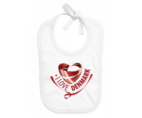 Bavoir bébé personnalisé I Love Denmark