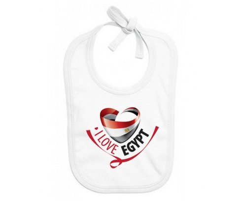 Bavoir bébé personnalisé I Love Egypt