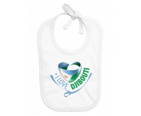 Bavoir bébé personnalisé I Love Djibbouti