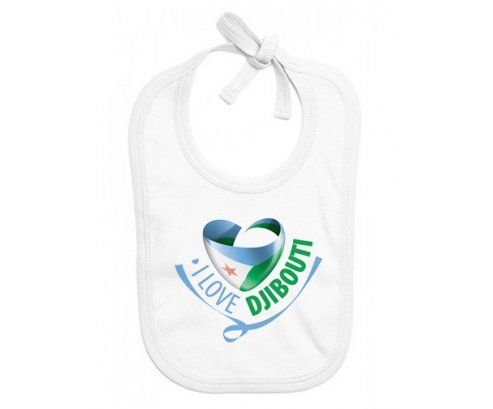 Bavoir bébé personnalisé I Love Djibbouti