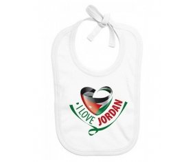 Bavoir bébé personnalisé I Love Jordan