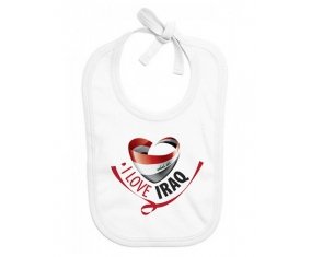 Bavoir bébé personnalisé I Love Iraq