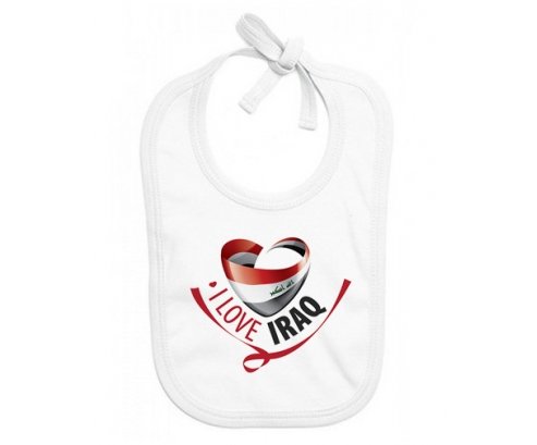 Bavoir bébé personnalisé I Love Iraq