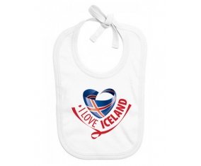 Bavoir bébé personnalisé I Love Iceland