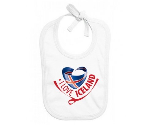 Bavoir bébé personnalisé I Love Iceland