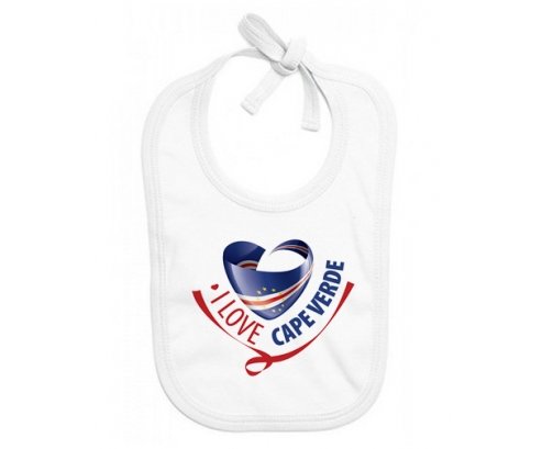 Bavoir bébé personnalisé I Love Cape verde