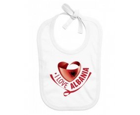 Bavoir bébé personnalisé I Love Albania