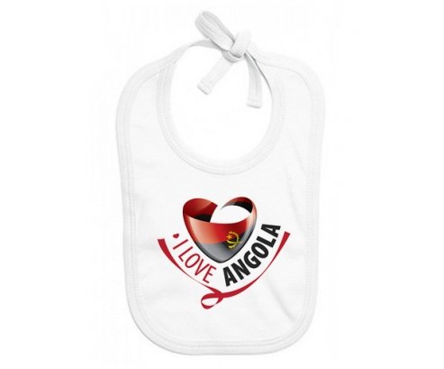 Bavoir bébé personnalisé I Love Angola