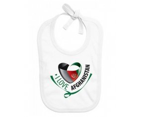 Bavoir bébé personnalisé I Love Afghanistan