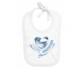 Bavoir bébé personnalisé I Love Argentina
