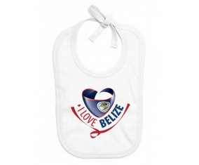 Bavoir bébé personnalisé I Love Belize