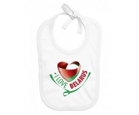 Bavoir bébé personnalisé I Love Belarus