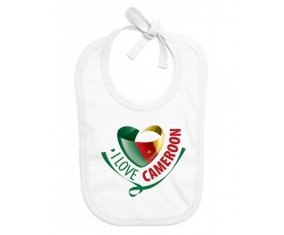 Bavoir bébé personnalisé I Love Cameroon