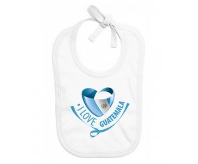 Bavoir bébé personnalisé I Love Guatemala