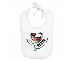 Bavoir bébé personnalisé I Love Kenya