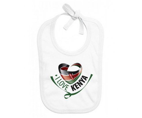 Bavoir bébé personnalisé I Love Kenya