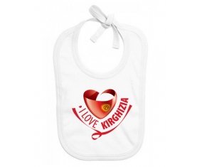 Bavoir bébé personnalisé I Love Kirghizia