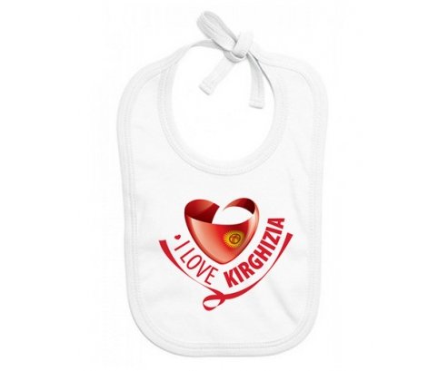 Bavoir bébé personnalisé I Love Kirghizia