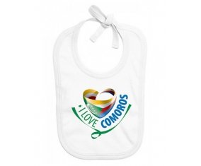 Bavoir bébé personnalisé I Love Comoros