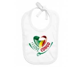 Bavoir bébé personnalisé I Love République du Congo