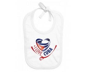 Bavoir bébé personnalisé I Love Cuba