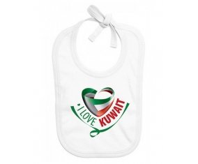 Bavoir bébé personnalisé I Love Kuwait