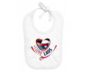 Bavoir bébé personnalisé I Love Laos