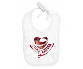 Bavoir bébé personnalisé I Love Latvia