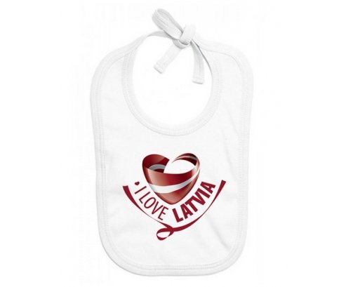 Bavoir bébé personnalisé I Love Latvia