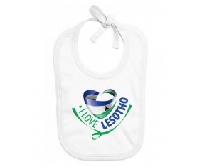 Bavoir bébé personnalisé I Love Lesotho