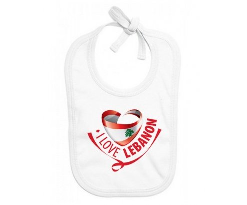 Bavoir bébé personnalisé I Love Lebanon