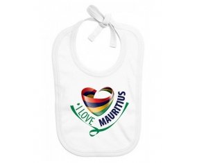 Bavoir bébé personnalisé I Love Mauritus