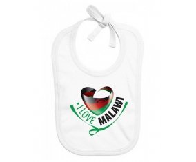 Bavoir bébé personnalisé I Love Malawi