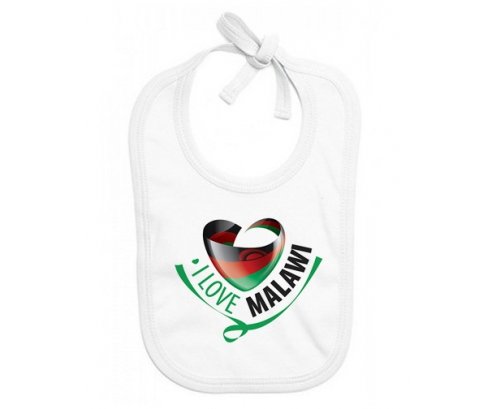 Bavoir bébé personnalisé I Love Malawi