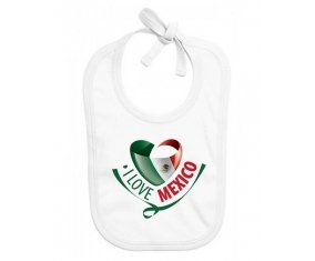 Bavoir bébé personnalisé I Love Mexico
