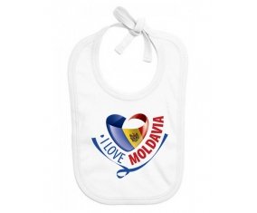 Bavoir bébé personnalisé I Love Moldavia