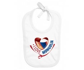 Bavoir bébé personnalisé I Love Monolia